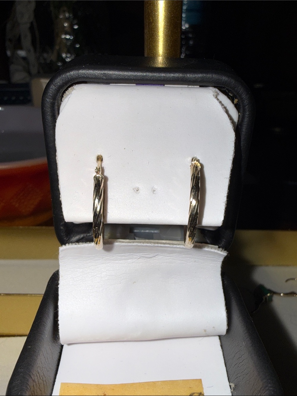 TWISTING YELLOW GOLD ITALIAN HOOP EARRINGS